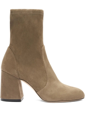 Stuart Weitzman 85mm Essencialist Stretch suede ankle boots - Neutrals