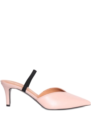 Via Roma 15 contrast-strap leather mules - Pink