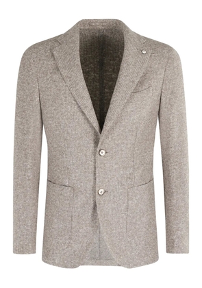 l.b.m. textured three-button blazer - Neutrals