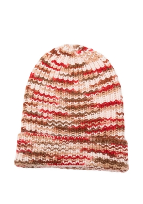 HURRAY striped cashmere beanie hat - Neutrals