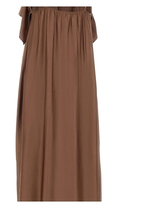 kaos ruffle-detail V-neck maxi dress - Brown