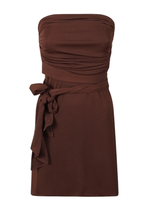 The New Arrivals Ilkyaz Ozel ruched tie top - Brown