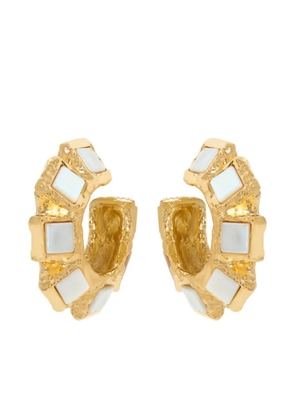 Oscar de la Renta Square Stone hoop earrings - Gold