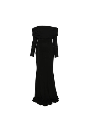 Blumarine off-shoulder long-sleeve maxi dress - Black