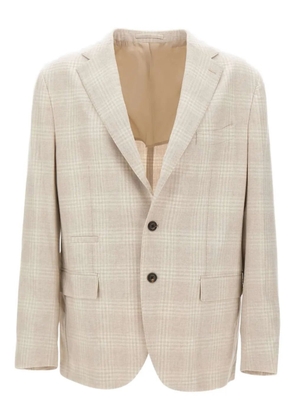 Eleventy checked narrow-lapel blazer - Neutrals
