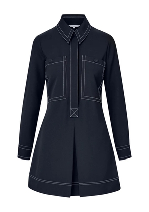 Veronica Beard contrast-stitch shirt mini dress - Blue