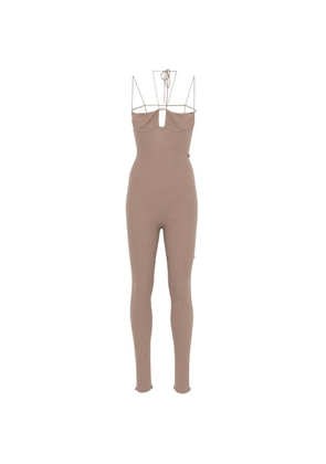 Blumarine cut-out ribbed jumpsuit - Brown