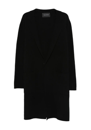 Tagliatore V-neck wool coat - Black