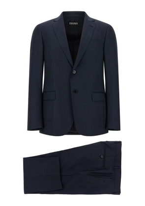 Zegna pressed-pleat wool suit - Black