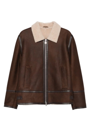 DONDUP shearling-collared jacket - Brown
