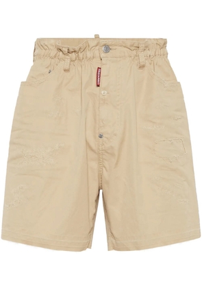 DSQUARED2 stitched cotton shorts - Neutrals