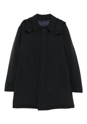 Brioni hooded cotton coat - Black