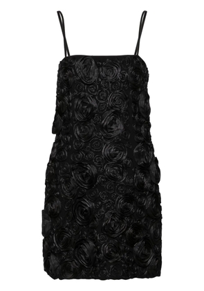 Blumarine floral-appliqué mini dress - Black