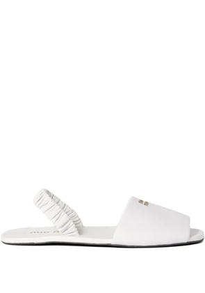 Miu Miu Ruches slingback sandals - White