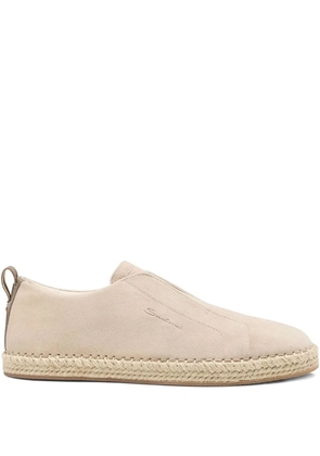 Santoni suede slip-on sneakers - Neutrals