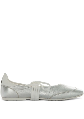 Patrizia Pepe lace-up leather ballet flats - Silver
