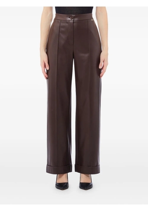 LIU JO pleated-cuff straight-leg trousers - Brown