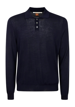 Alpha Industries long-sleeve button polo shirt - Blue