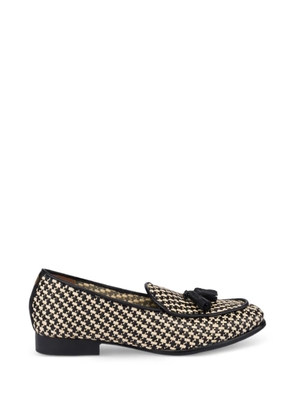 Pollini Viktoria Belgian patterned tassel loafers - Black