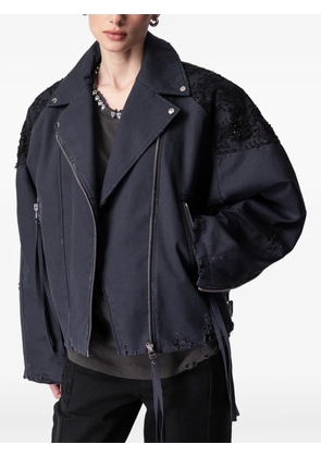 ARTICLE TEN lace-panelling jacket - Blue