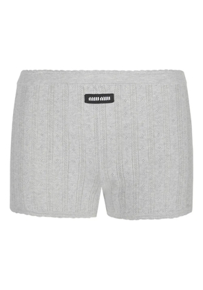 Miu Miu ribbed knit mini shorts - Grey