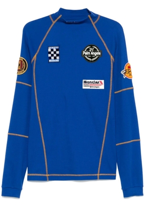 Palm Angels x Moncler patch-detail T-shirt - Blue
