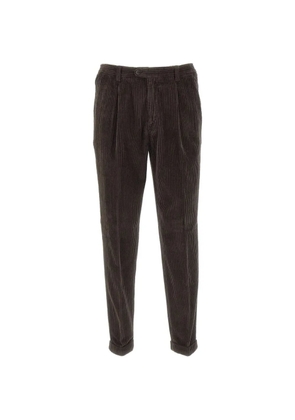DEVORE ribbed turn-up trousers - Brown