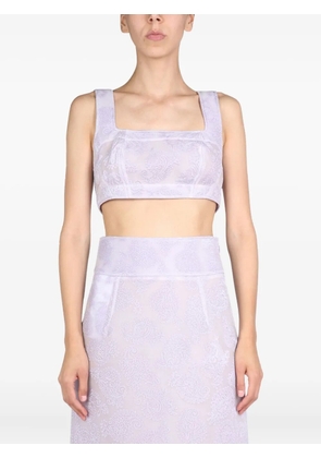Jil Sander square-neck paisley-pattern top - Purple