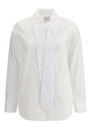 Sara Roka neck-tie shirt - White