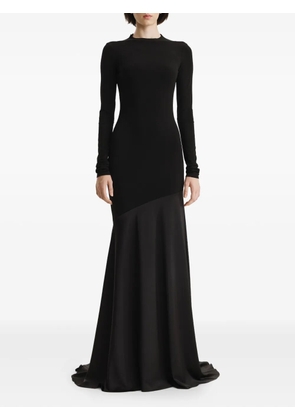 2310 STUDIO long-sleeve fishtail maxi dress - Black