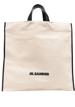 Jil Sander Border Book canvas tote bag - White
