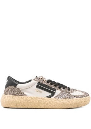 Puraai glitter-panel sneakers - White