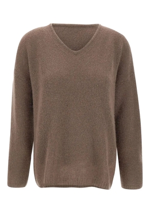 Hemisphere V-neck jumper - Brown