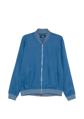 Kiton linen bomber jacket - Blue