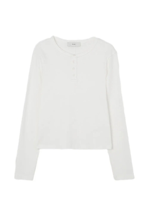 DUNST buttoned long-sleeve T-shirt - White