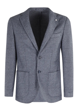 l.b.m. checked single-breasted blazer - Blue