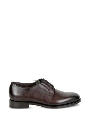 Santoni lace-up flat derby shoes - Brown