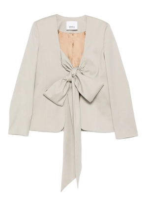 Erika Cavallini tie fastening bow blazer - Neutrals