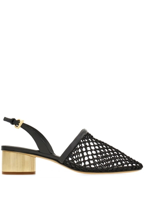 Ferragamo 40mm mesh leather slingbacks - Black