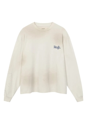 ROUGH. long-sleeve logo-print T-shirt - White