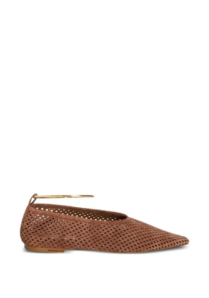 Jil Sander perforated ballerina flats - Brown