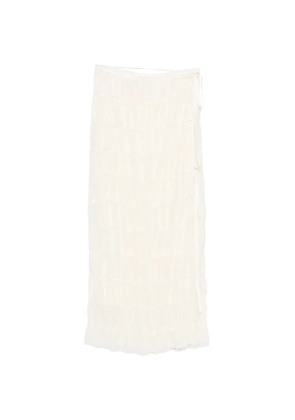 Song For The Mute ruffled midi skirt - Neutrals