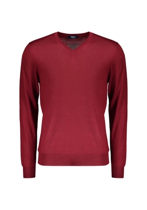 Fedeli V-neck sweater - Red