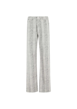 Federica Tosi snakeskin straight jeans - Grey