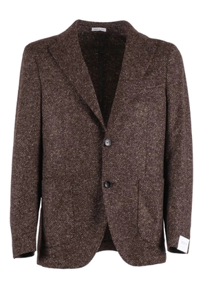 Brera herringbone single-breasted blazer - Brown