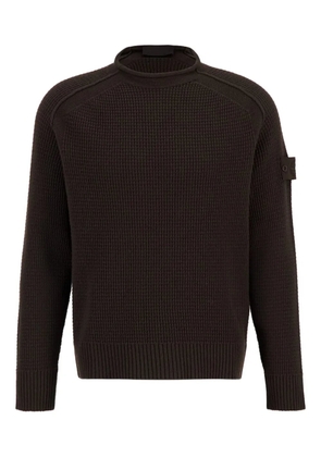 Stone Island waffle-knit crew-neck sweater - Brown