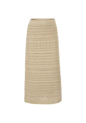 Fabiana Filippi crochet-pattern midi skirt - Neutrals