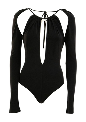 Marine Serre cut-out embellished top - Black