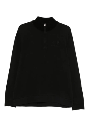 C.P. Company logo-embroidered half-zip sweatshirt - Black