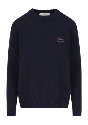 Giada Benincasa embroidered-logo cashmere sweater - Blue